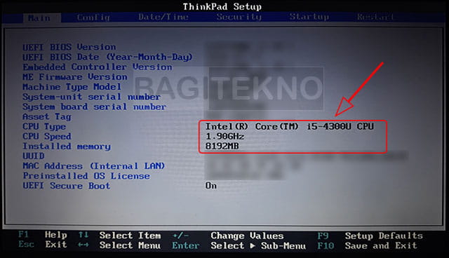 Cara cek spesifikasi Laptop di BIOS