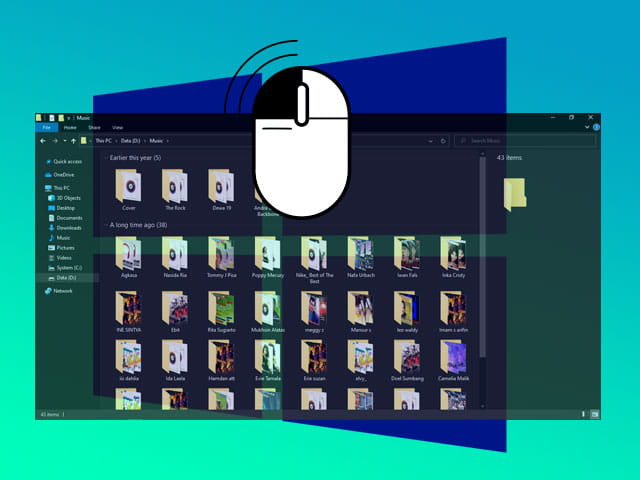 Cara membuka file dan folder di File Explorer Windows hanya dengan sekali klik