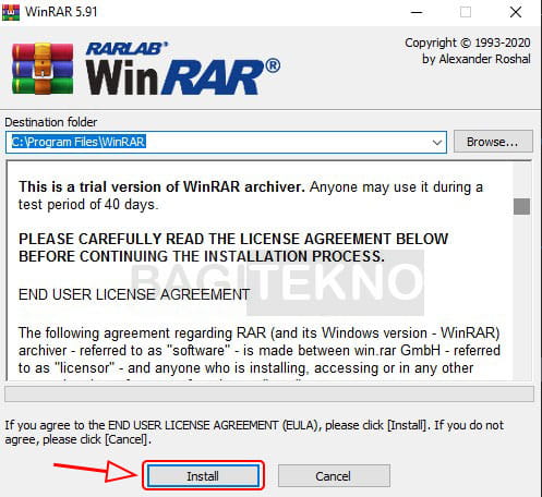 Cara install software WinRAR di Laptop Windows