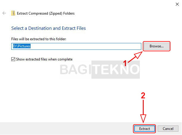 Cara mengekstrak file ZIP tanpa software