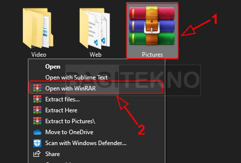 Cara membuka file RAR di Windows