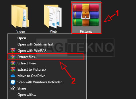 Cara extract file RAR dan ZIP di Laptop