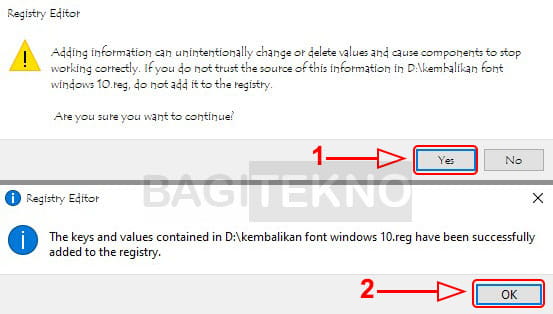 Font Windows 10 sudah dikembalikan