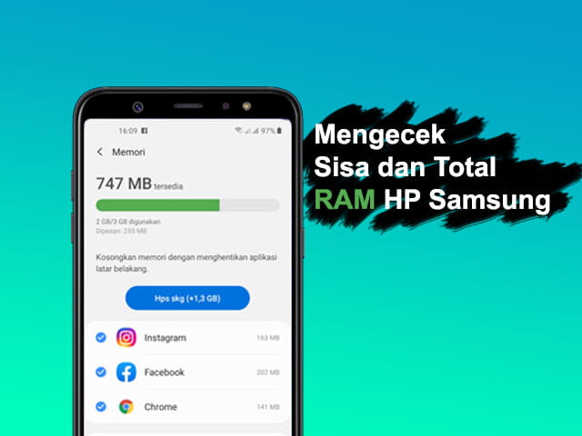 Cara cek sisa dan total RAM HP Samsung Galaxy