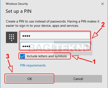 Buat PIN pada PC Desktop Windows 10