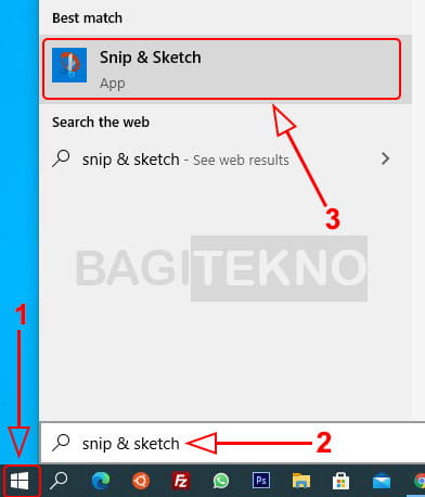 Membuka Snip & Sketch