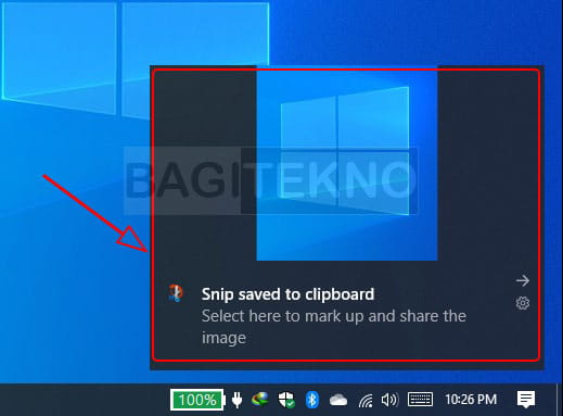 Simpan hasil screenshot Windows Shift S