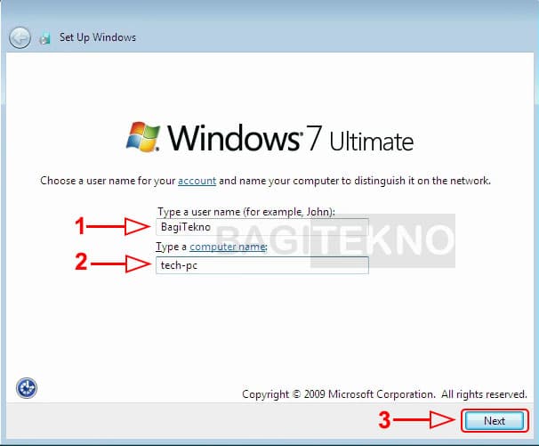 Membuat username di Windows 7 yang baru terinstall