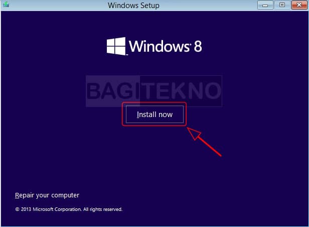 Mulai penginstalan Windows 8.1