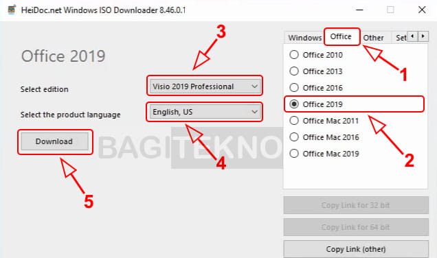 Cara mendownload file master Visio 2019 Professional