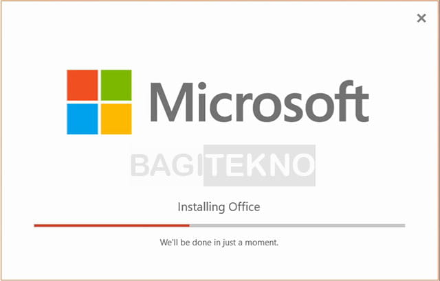 Proses install Microsoft Visio 2019 sedang berlangsung