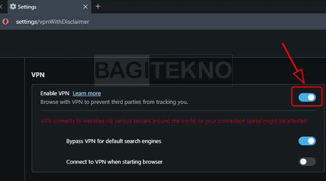 Aktifkan VPN untuk mengakses situs yang terblokir