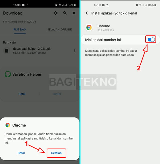 install aplikasi tidak dikenal di Android