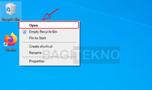Cara buka Recycle Bin di Windows