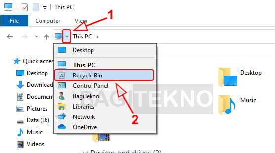 Trik membuka folder Recycle Bin