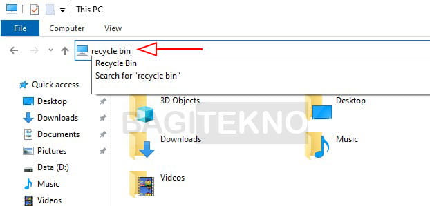 Melihat semua file yang sudah dihapus di Recycle Bin