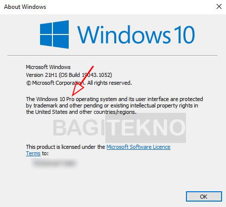 Mengecek edisi Windows 10 pakai Winver