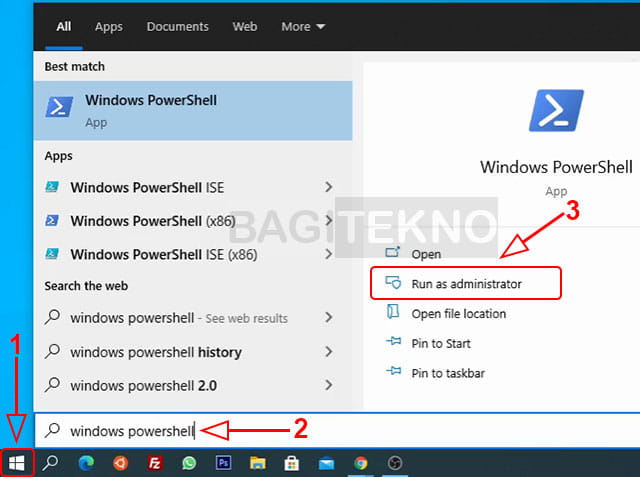 buka Windows PowerShell
