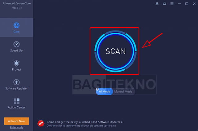 scan laptop di aplikasi Advanced SystemCare Free