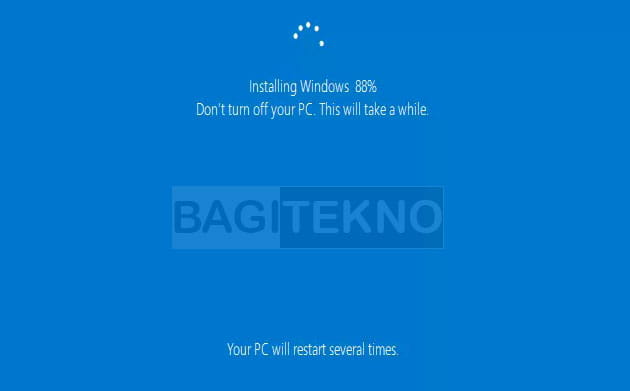 sistem Windows 10 sedang diatur ulang