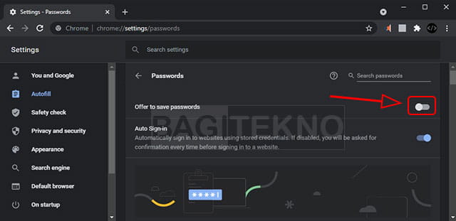 Cara mengatur agar Google Chrome tidak lagi selalu meminta untuk menyimpan password