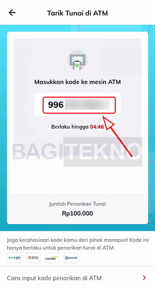 Kode penarikan saldo Link Aja di ATM