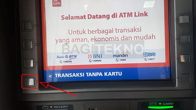 Melakukan penarikan tunai saldo LinkAja di ATM BRI, Mandiri, dan BTN