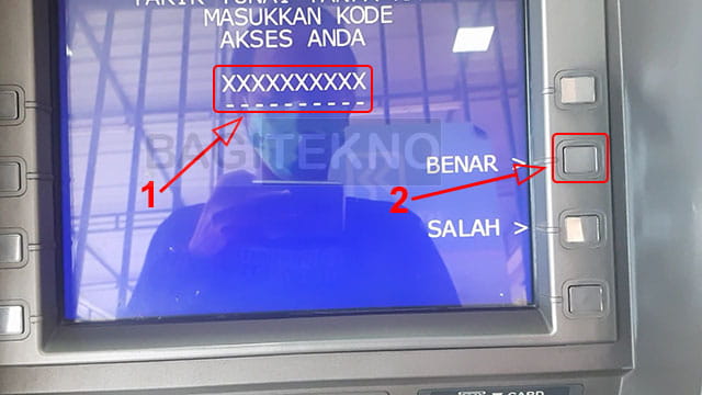 Masukkan kode penarikan di mesin ATM BRI, Mandiri, dan BTN