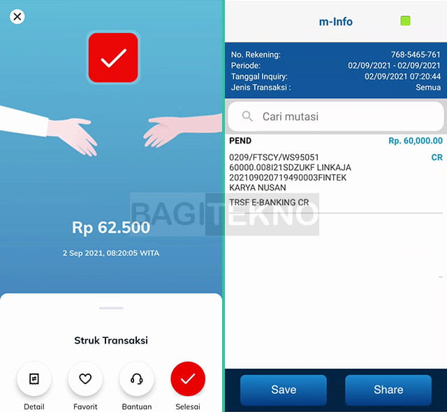 Transfer saldo LinkAja ke rekening bank