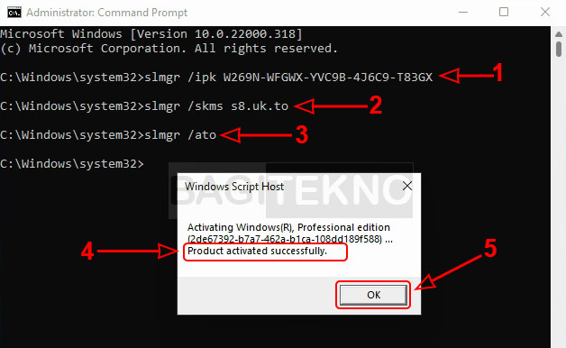 Aktivasi Windows 11 tanpa product key dengan menggunakan CMD