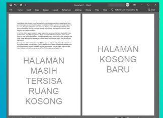 cara membuat halaman kosong baru di Microsoft Word