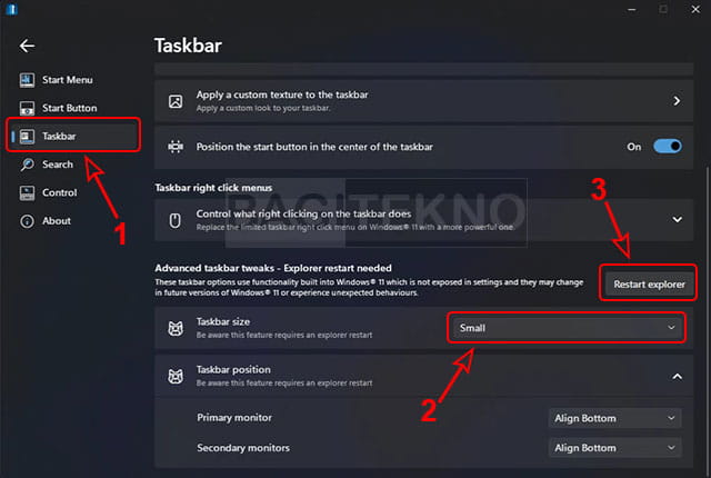 Cara mengecilkan ukuran taskbar Windows 11 menggunakan Stardock Start11