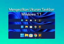Cara mengecilkan ukuran icon taskbar di Windows 11 tanpa aplikasi