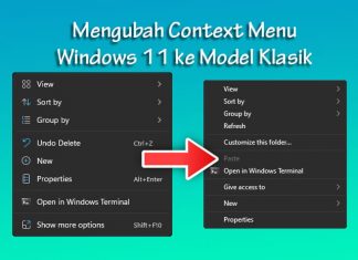 cara mengembalikan menu klik kanan Windows 11 ke model lama