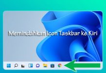 Cara mudah menggeser icon taskbar ke kiri di Widows 11