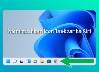 Cara mudah menggeser icon taskbar ke kiri di Widows 11