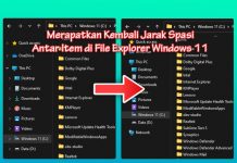 Cara merapatkan kembali jarak spasi antar file di File Explorer Windows 11
