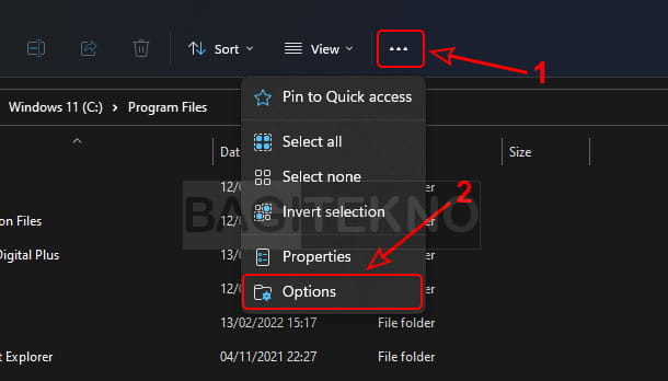 Cara mengurasi jarak spasi antar item di File Explorer Windows 11