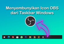 bagaimana cara menyembunyikan icon obs dari taskbar saat merekam layar di Windows?