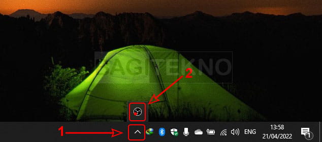 membuka kembali OBS yang sudah minimize melalui system tray