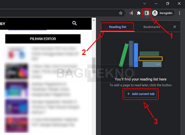 cara menggunakan fitur reading list di google chrome desktop