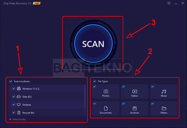 scan file di itop data recovery