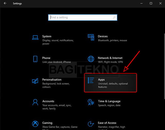 pengaturan aplikasi windows 10