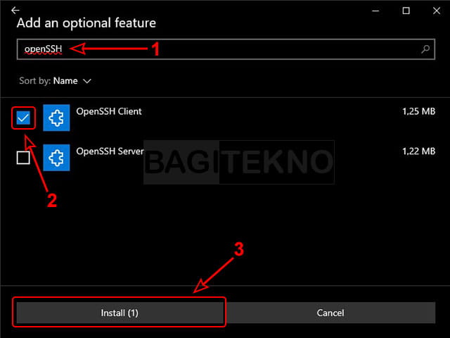 mengaktifkan open ssh di windows 10