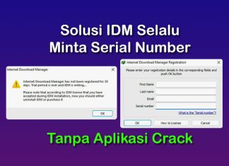 cara mengatasi IDM menita serial number terus