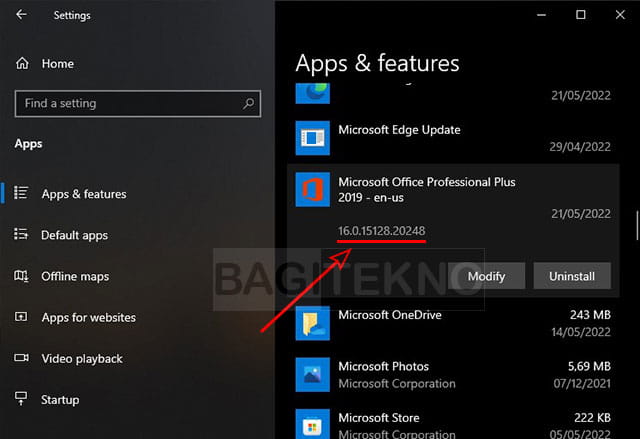 cara mengetahui version office di windows