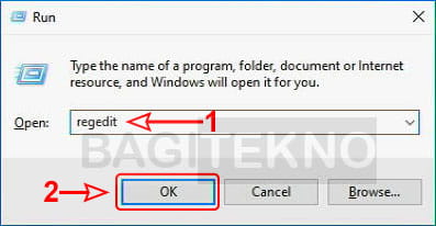 buka program regedit