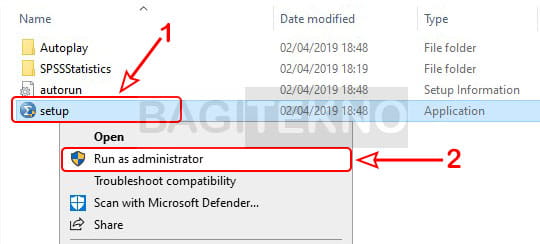 Menjalankan installer SPSS 26