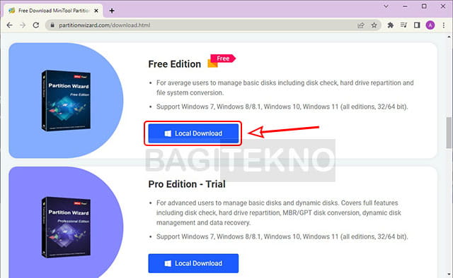 cara mendownload minitool partition wizard free edition