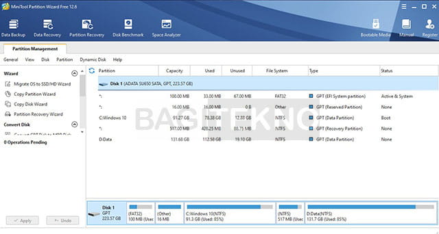 aplikasi minitool partition wizard free sudah bisa digunakan